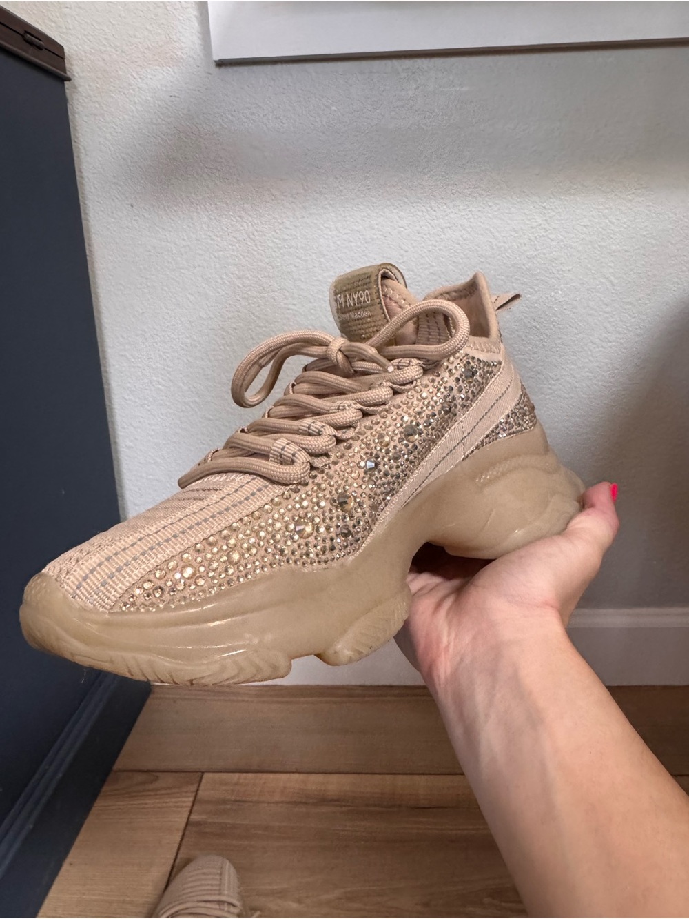 Nude Rhinestone Steve Madden Sneakers
